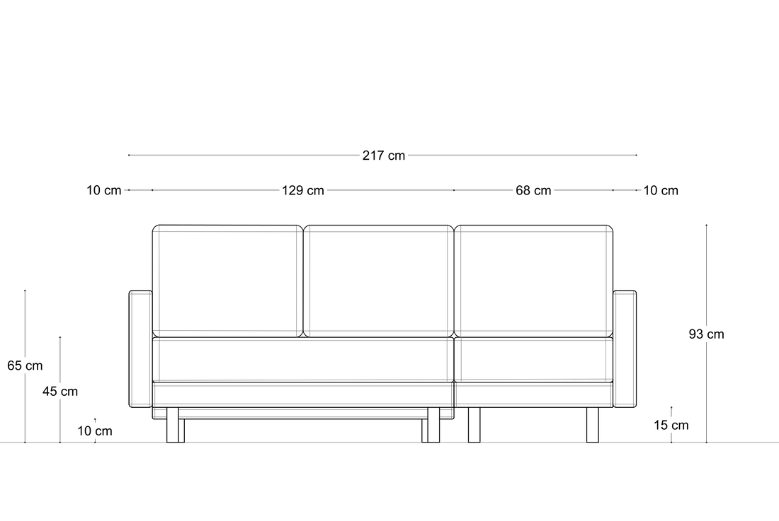 Narożnik Mar Line II – wymiary 1