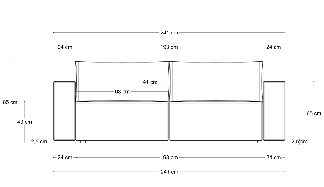 Sofa Elma Nora – wymiary 1