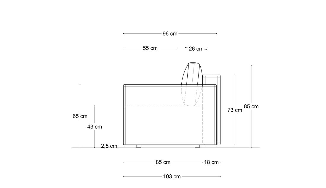 Sofa Elma Nora – wymiary 2