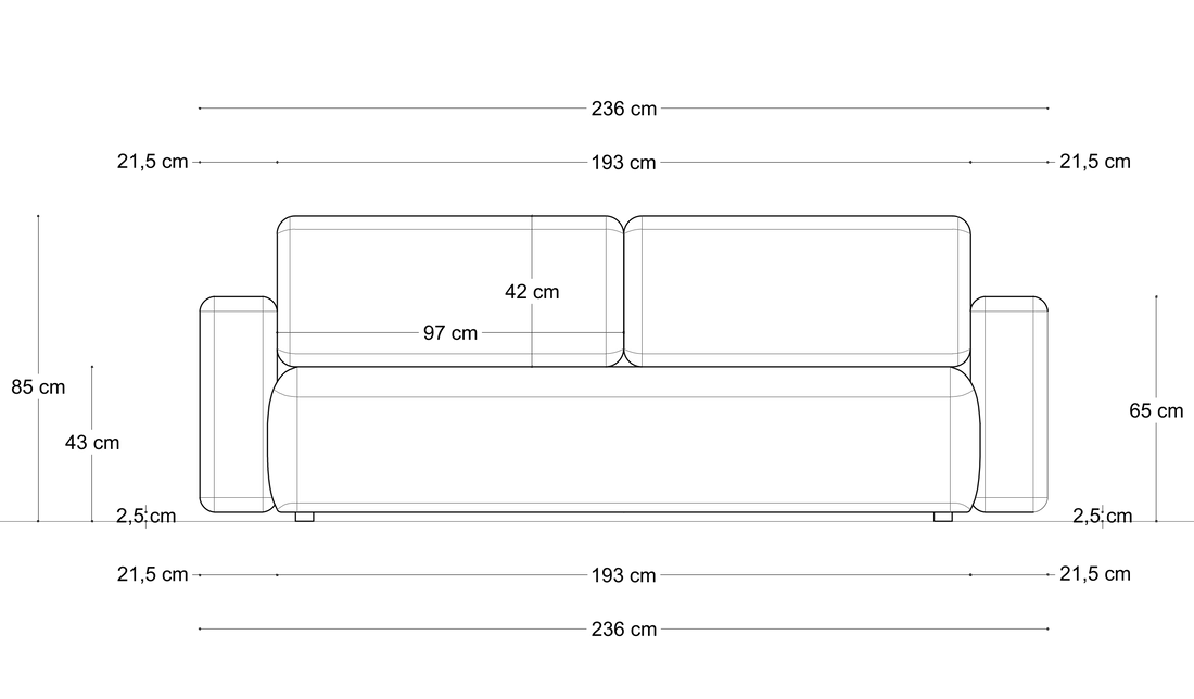 Sofa Elma Nova – wymiary 1