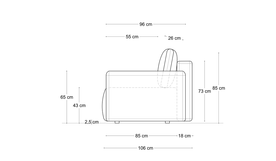Sofa Elma Nova – wymiary 2