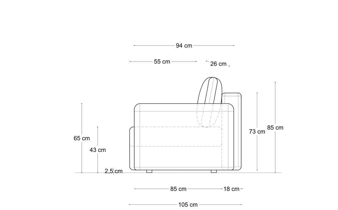 Sofa Elma Vero – wymiary 2