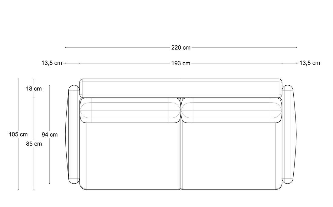 Sofa Elma Vero – wymiary 4