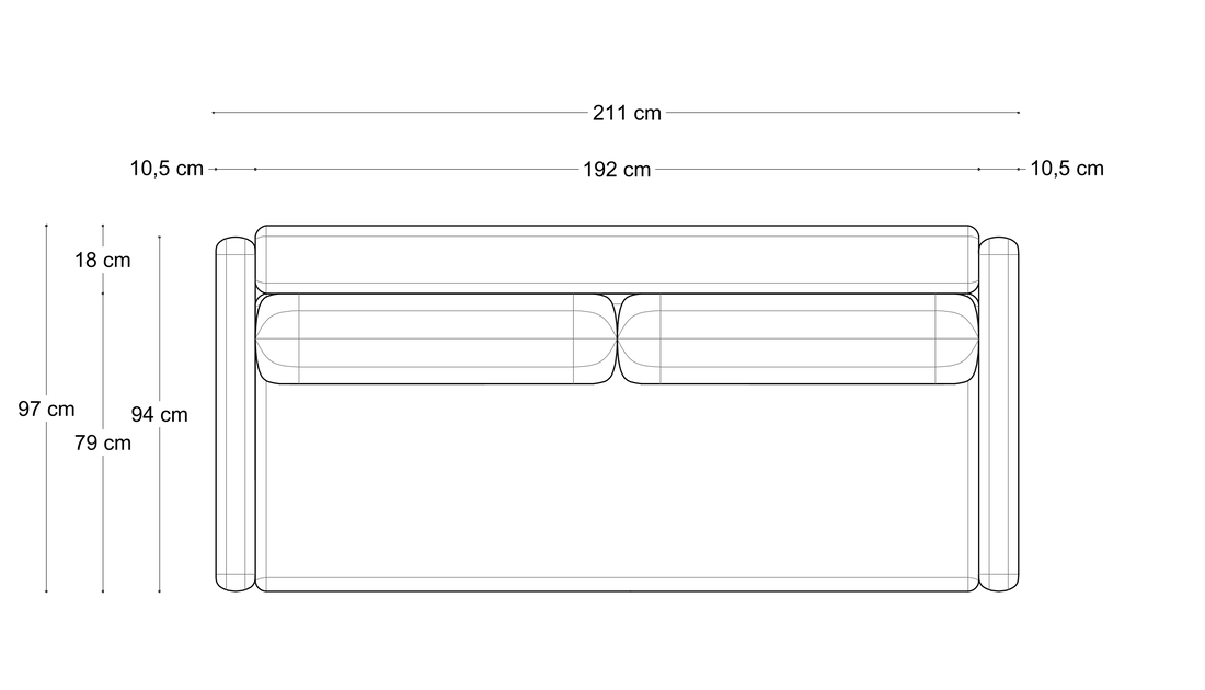 Sofa Mar Aera II – wymiary – boczek szeroki 4