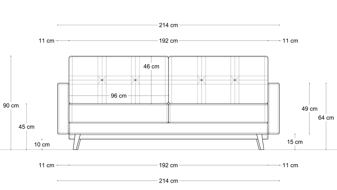 Sofa Mar Line – wymiary 1