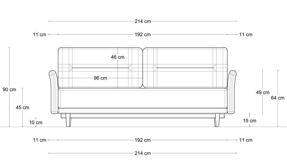 Sofa Mar Lune – wymiary 1