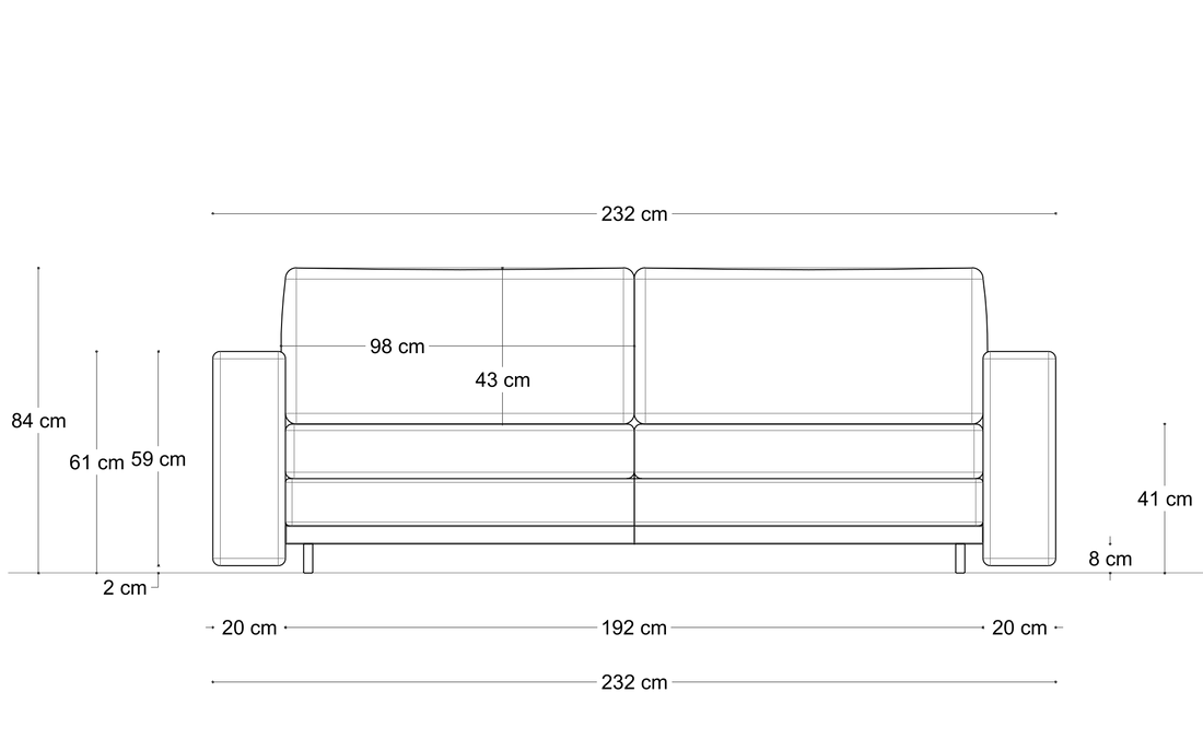 Sofa Nava Como – wymiary 1