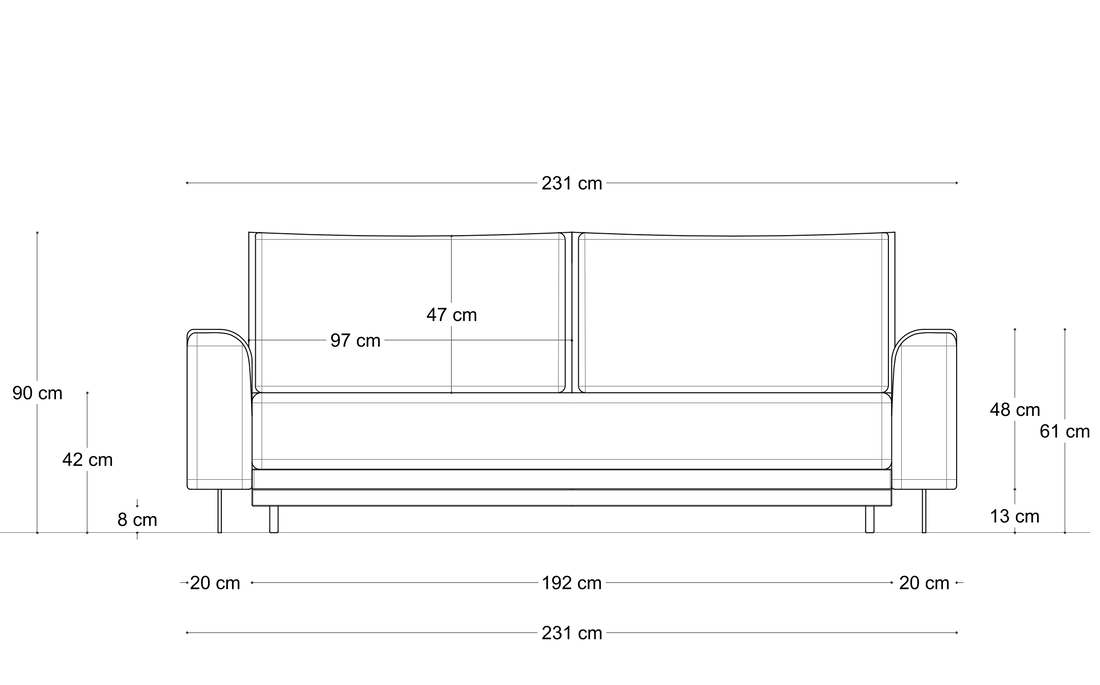 Sofa Nava Tulon – wymiary 1